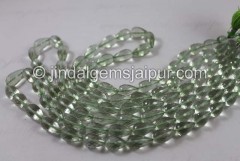 Green Amethyst Far Faceted Drops Beads